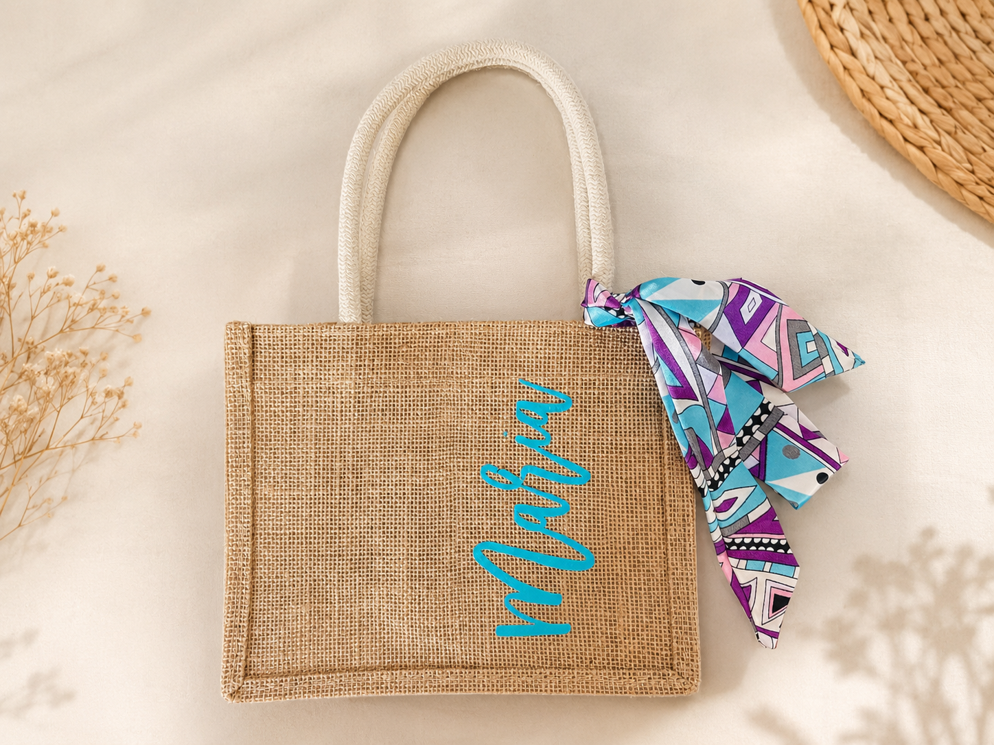 Personalized Name Mini Jute Tote