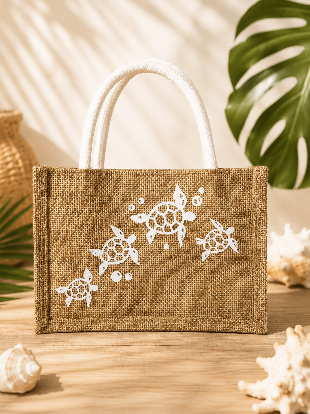 Baby Turtle Mini Jute Tote