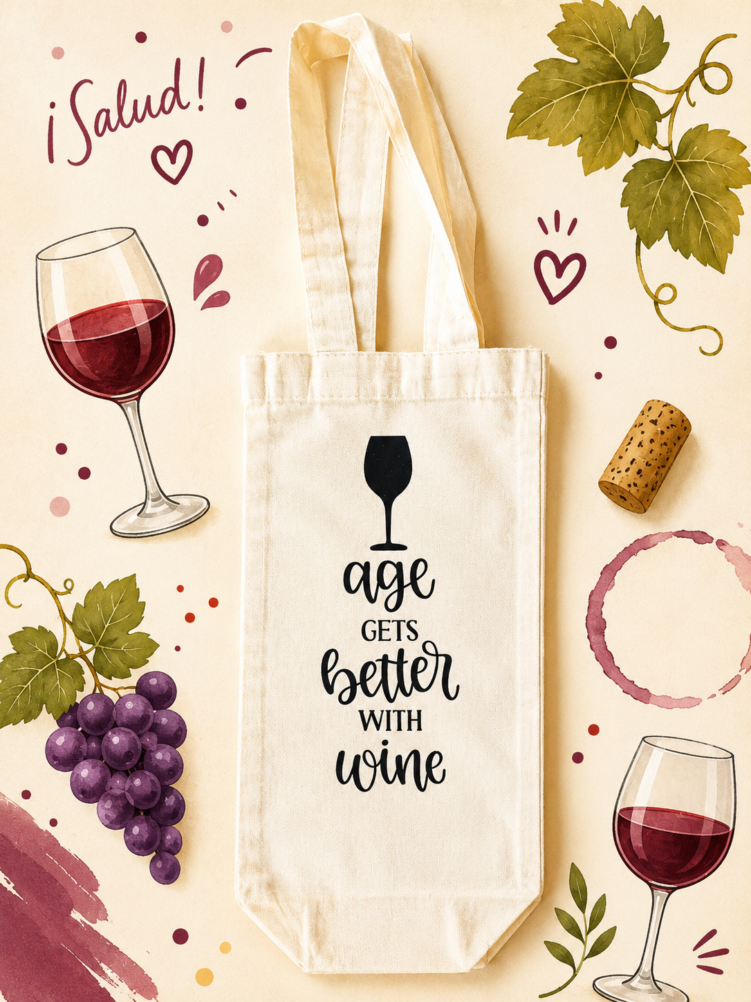 Age Gets Better With Wine Wine Bag