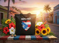 Puerto Rico Flag Heart Cotton Tote