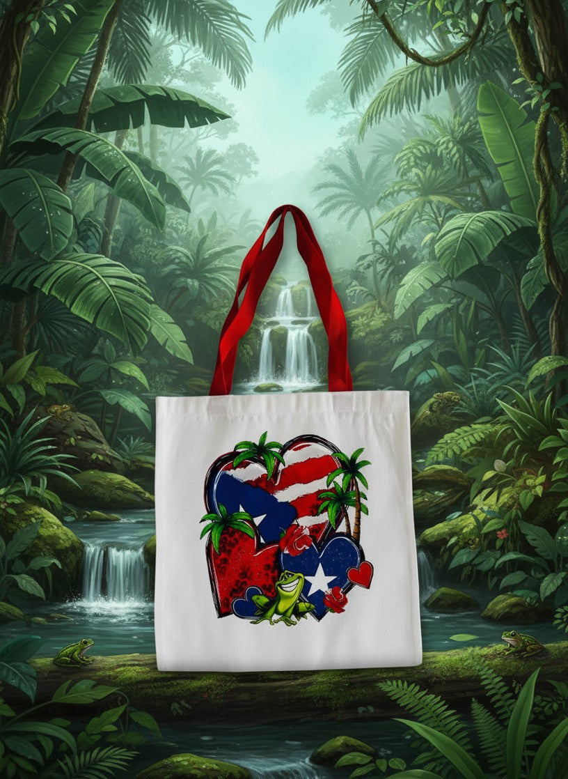 Puerto Rico Heart & Coqui Tote
