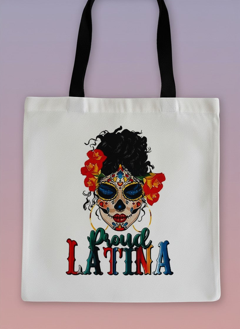 Proud Latina Sugar Skull Tote