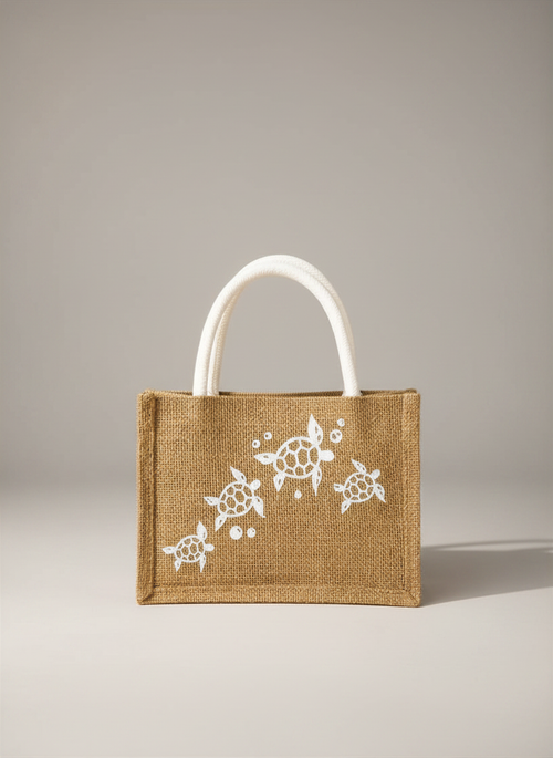 Baby Turtle Mini Jute Tote